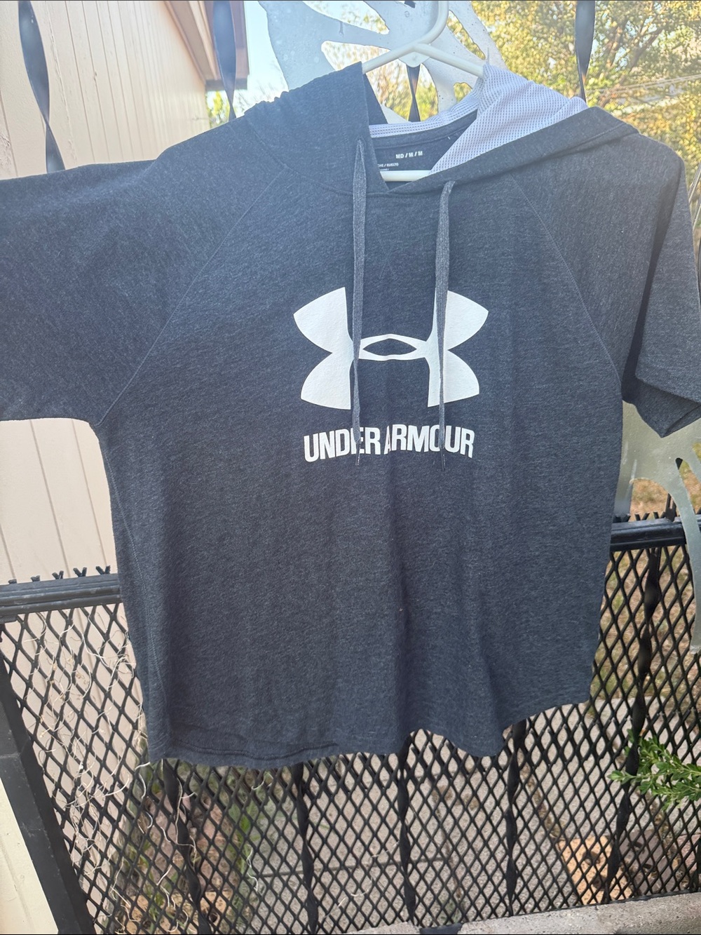 Under Armour Kids' Short-Sleeve Hoodie Tee - Charcoal Gray